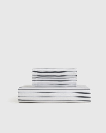 Bamboo Stripe Fitted Sheet Set - Twin / Double Stripe Espresso