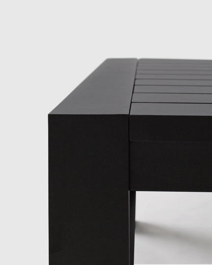 Linear Aluminum Outdoor Coffee Table - One Size / Dark Charcoal