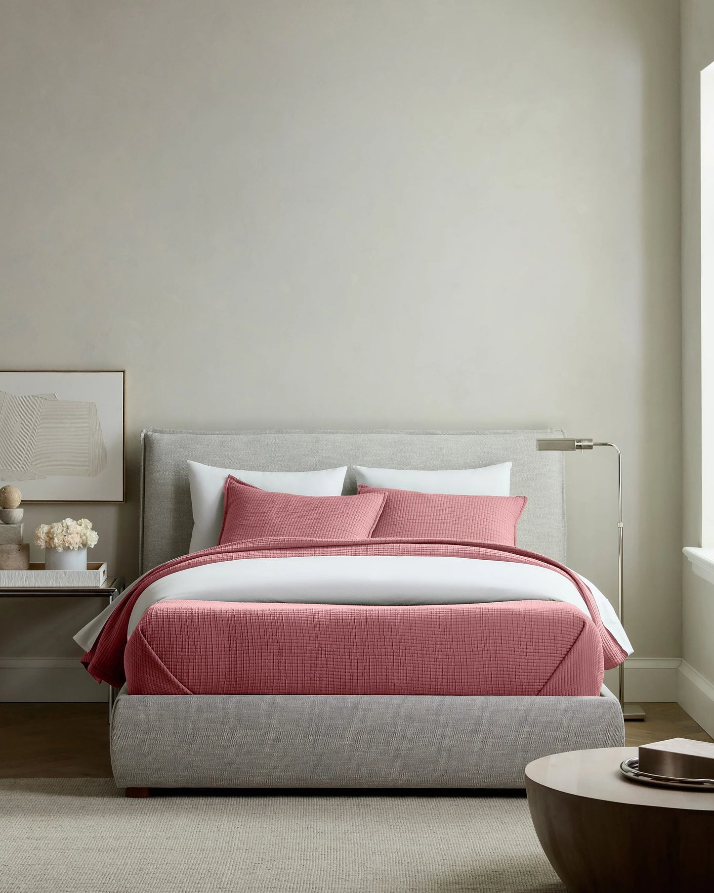 Organic Ribbed Cotton Coverlet Set - Twin / Toffee