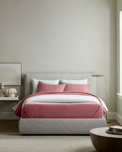 Organic Ribbed Cotton Coverlet Set - Twin / Toffee