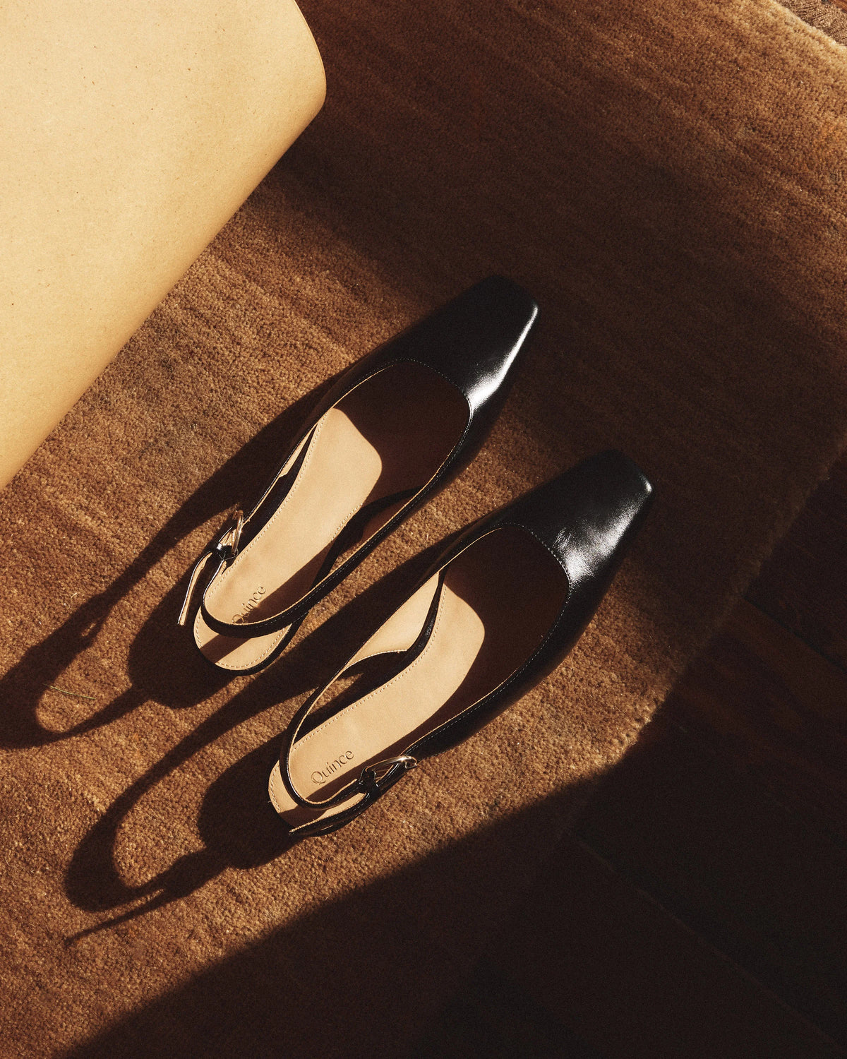 Italian Leather Slingback Flat - 5 / Bone