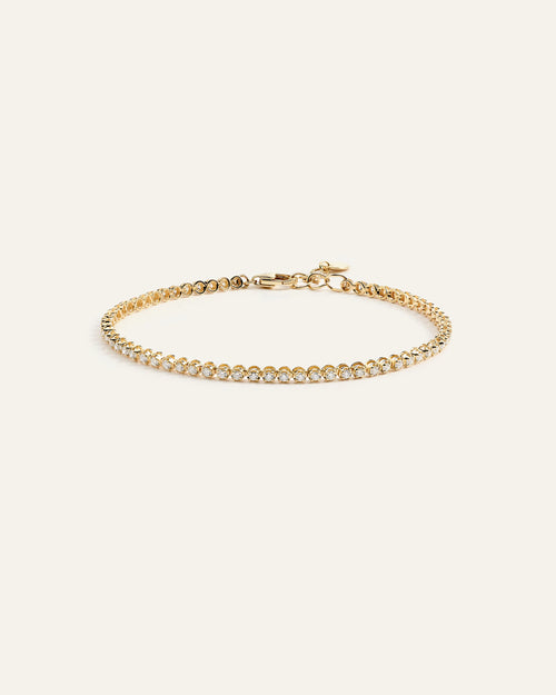 14K Gold Diamond Petite Tennis Bracelet - 1ctw - One Size / Yellow Gold