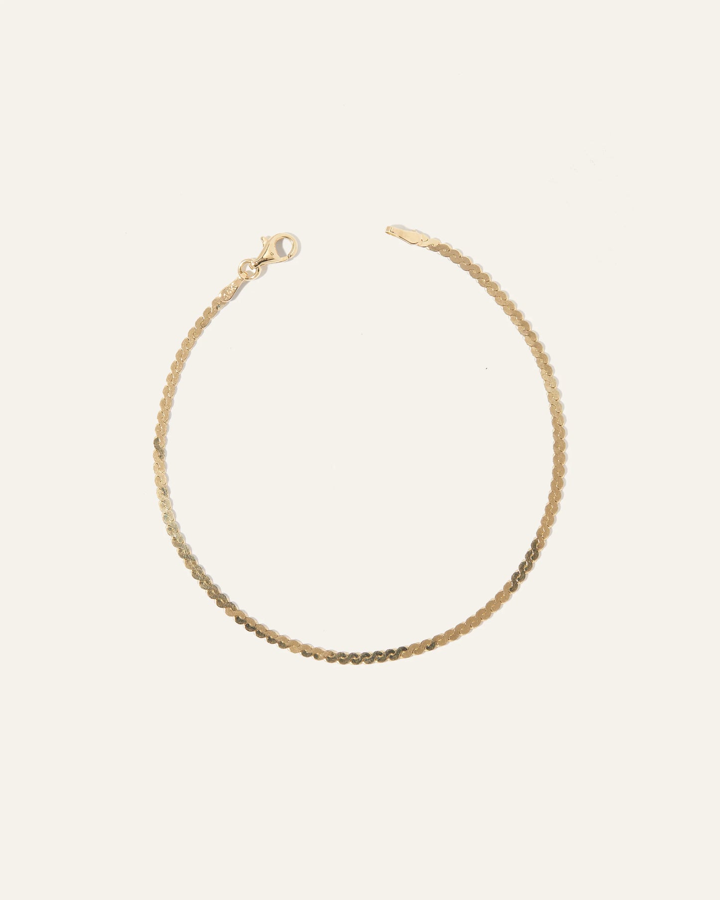 14K Gold Serpentine Chain Bracelet - One Size / Yellow Gold