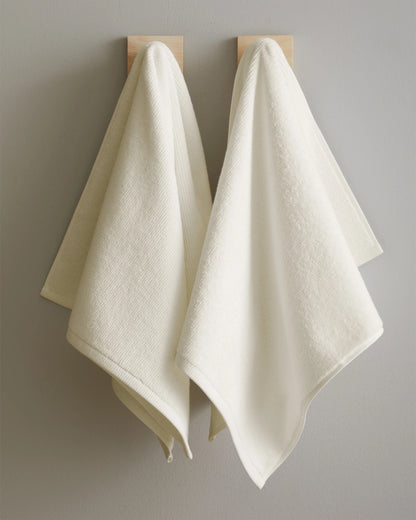 Turkish Ribbed Quick Dry Bath Towel Bundle - One Size / White