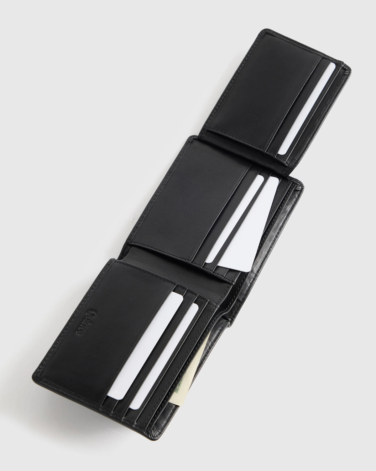 Italian Leather Bifold Wallet - One Size / Black