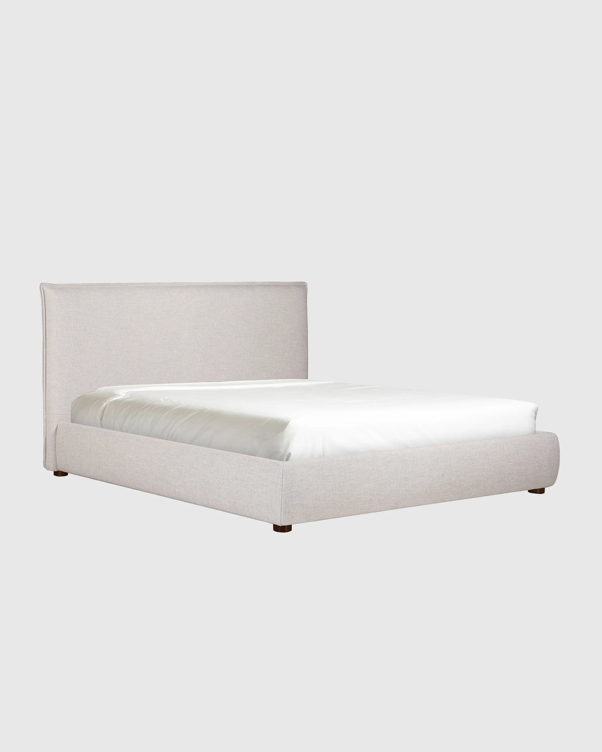 Tailored Edge Bed in Performance Linen - Queen / Light Grey