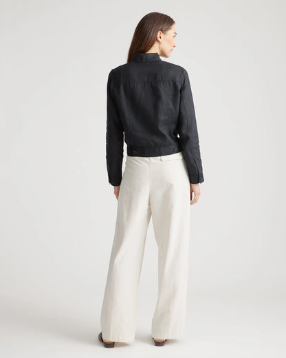 100% European Linen Jacket - XS / Flax