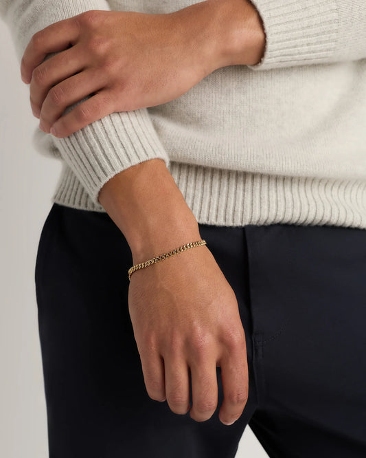 Cuban Curb Chain Bracelet - 7.5" / Gold Vermeil