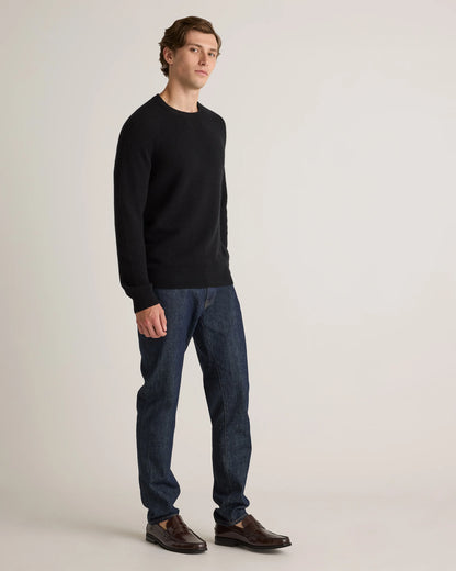 Mongolian Cashmere Waffle Sweatshirt - S / Faded Denim