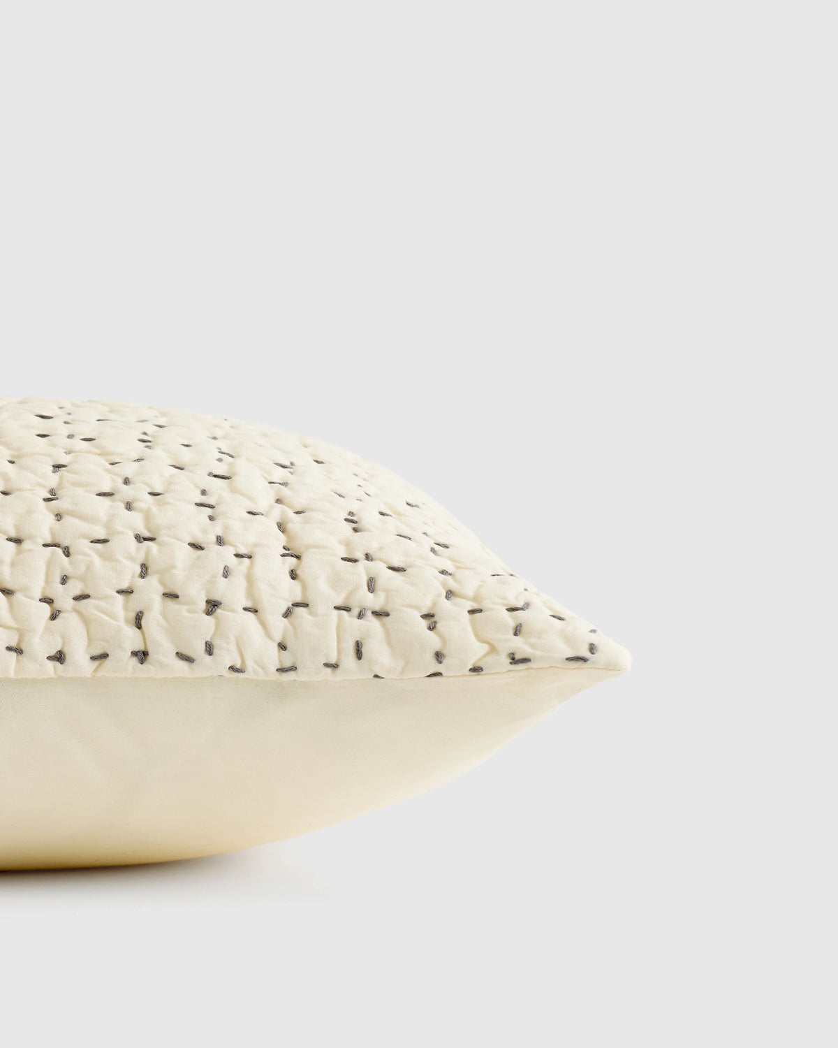 Organic Cotton Hand Stitched Pillow Cover - 12x20 / White