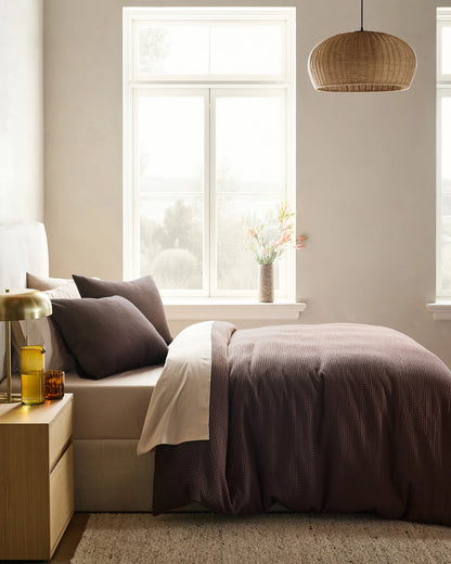Organic Luxe Honeycomb Duvet Cover Set - Twin / Mineral