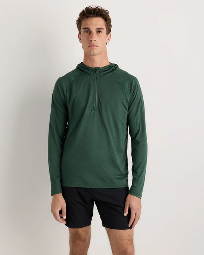 Mesh Performance Training Quarter Zip Hoodie - S / Heather Grey