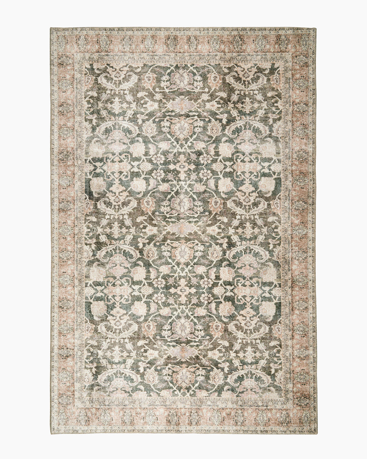 Verne Washable Rug - 3'9" x 5'6" / Green