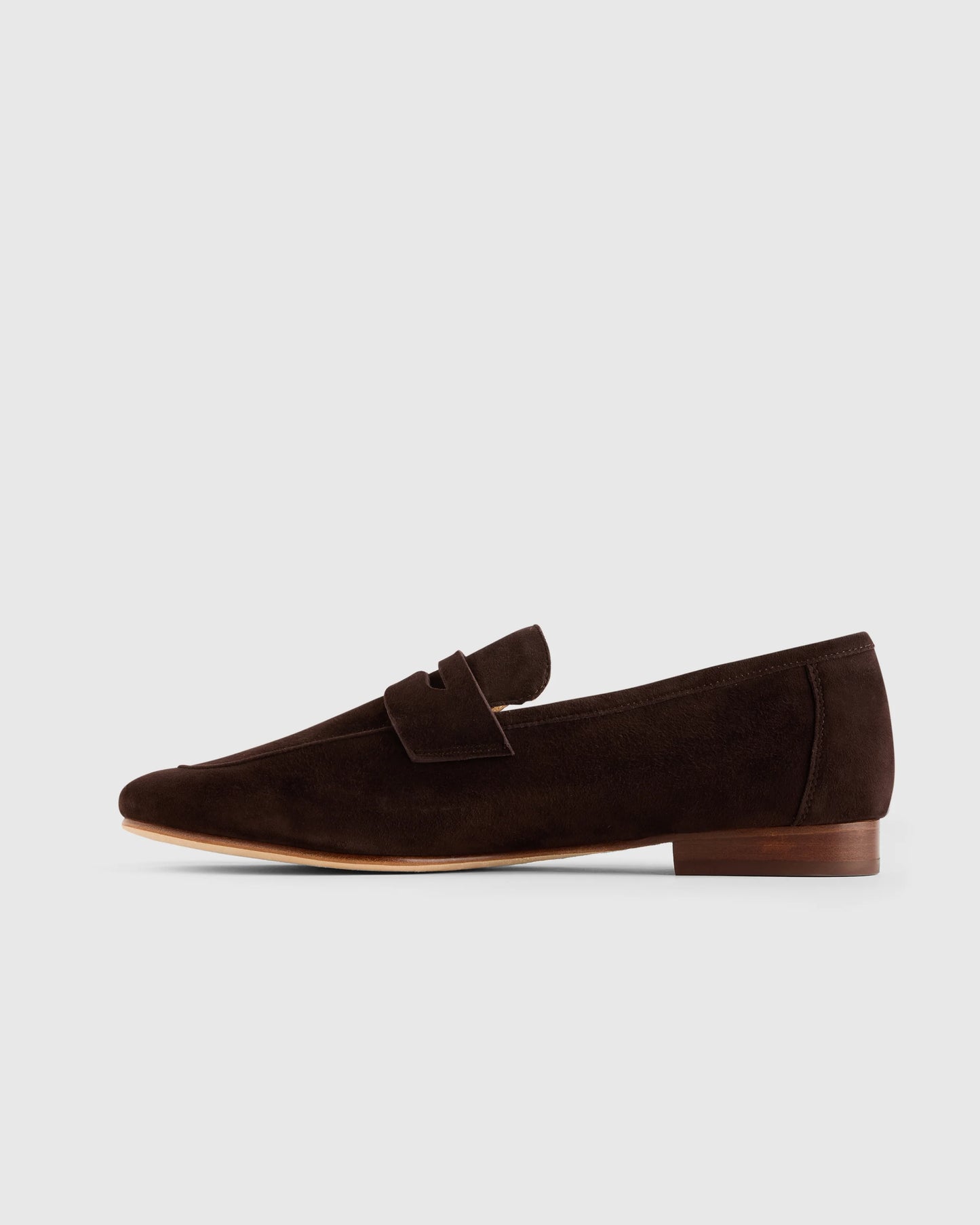 Italian Suede Penny Loafer - 5 / Almond