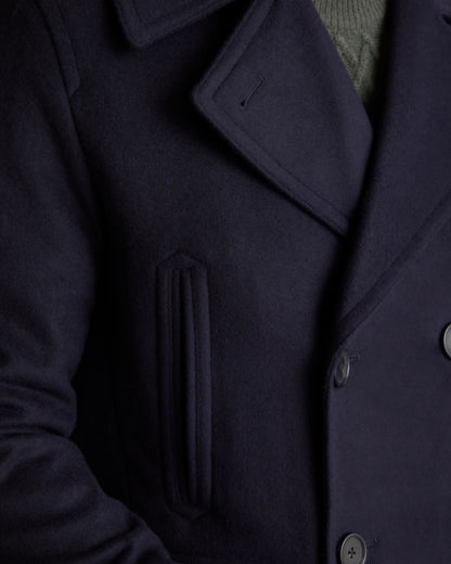 Italian Wool Peacoat - S / Cadet Blue