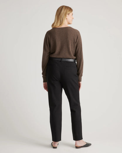 Ultra-Stretch Ponte Straight Leg 4-Pocket Pants - XS / Black