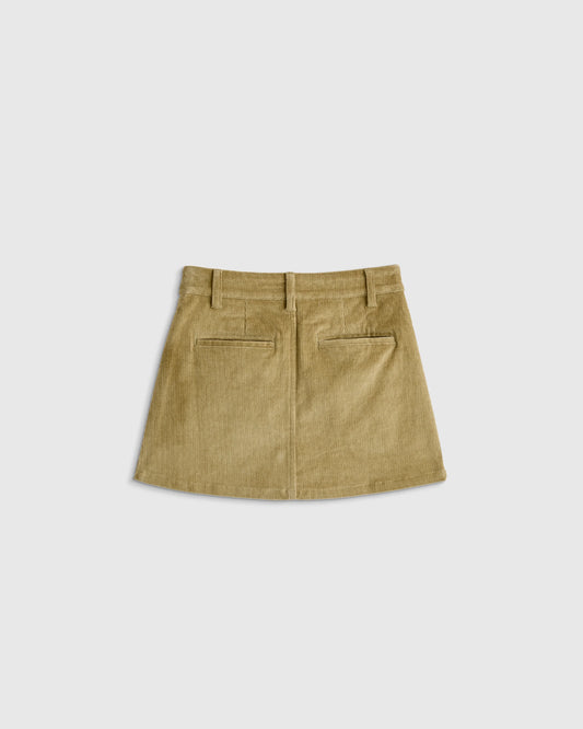 Organic Cotton Stretch Corduroy Skirt - 4T / Dried Herb