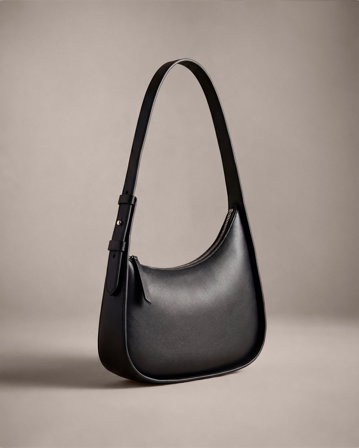 Italian Leather Asymmetrical Mini Shoulder Bag - One Size / Shell Pink