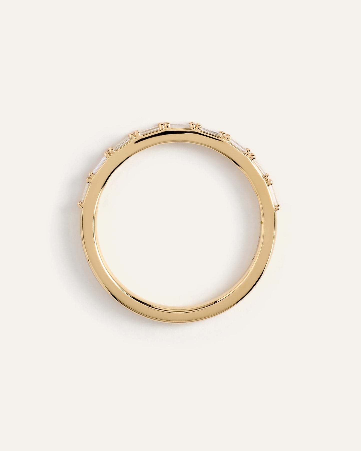 14K Gold Lab Grown Diamond Baguette Band - 5 / Yellow Gold