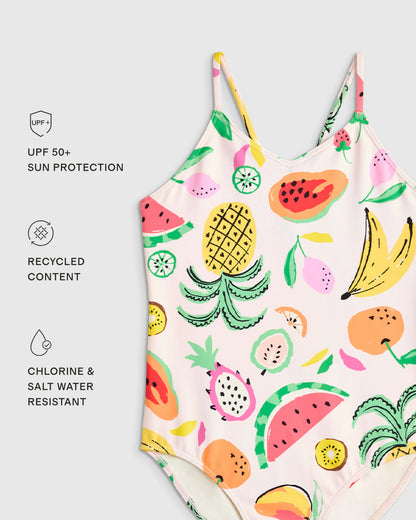 One-Piece Swimsuit - 2T / Wavy Fish