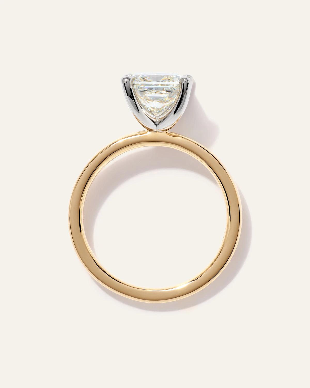 Lab Grown Diamond Princess Comfort Fit Engagement Ring - 2ct - 4 / Yellow Gold