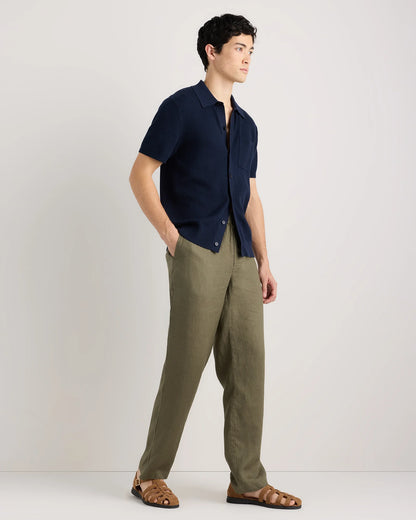 100% European Linen Pants - S / Bayberry Olive