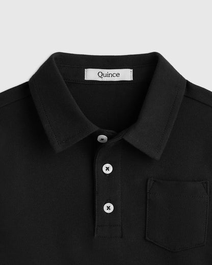 Organic Cotton Short Sleeve Pique Polo - 2T / White