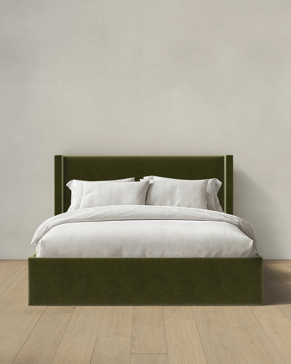 Wingback Bed in Performance Velvet - Full / Butterscotch
