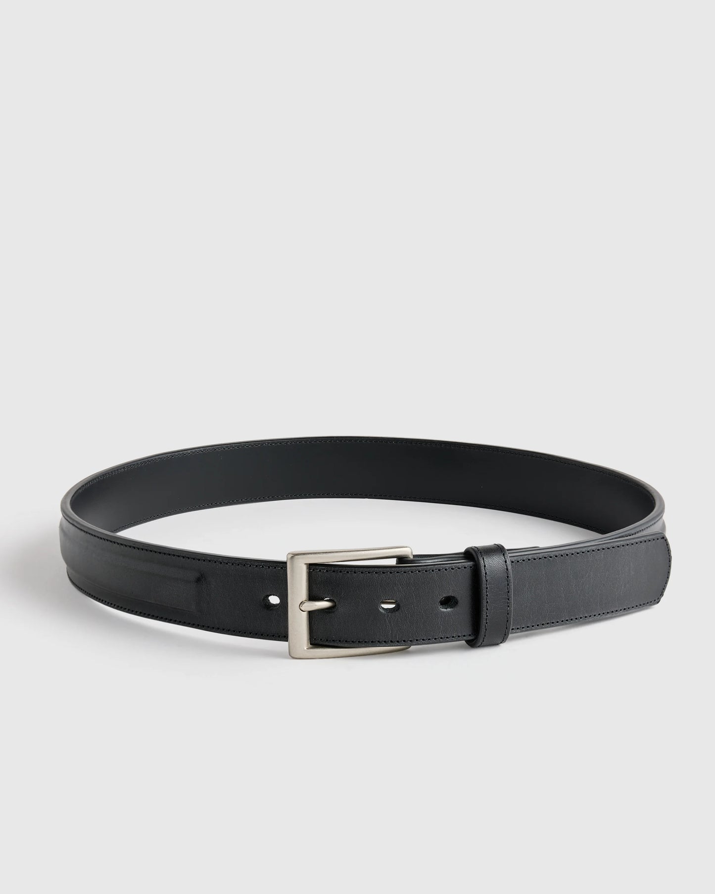 Hugo Contoured Leather Dress Belt - 30 / Hickory