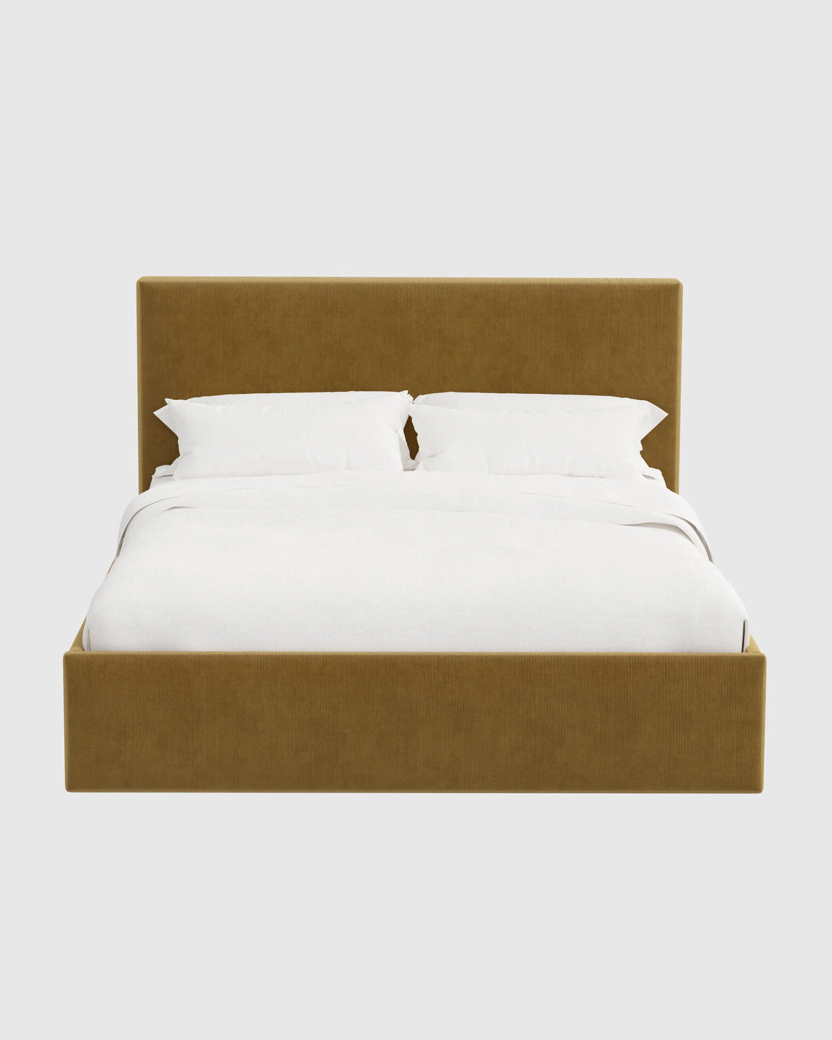 Square Bed in Performance Velvet - Full / Chocolate