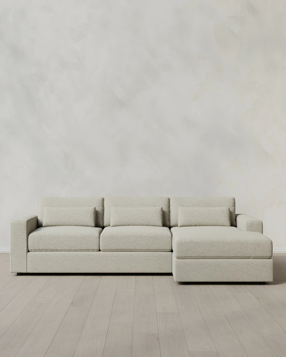 Ashford Deep Seat Chaise Sectional in Performance Basketweave - 119" Right Arm / Flax