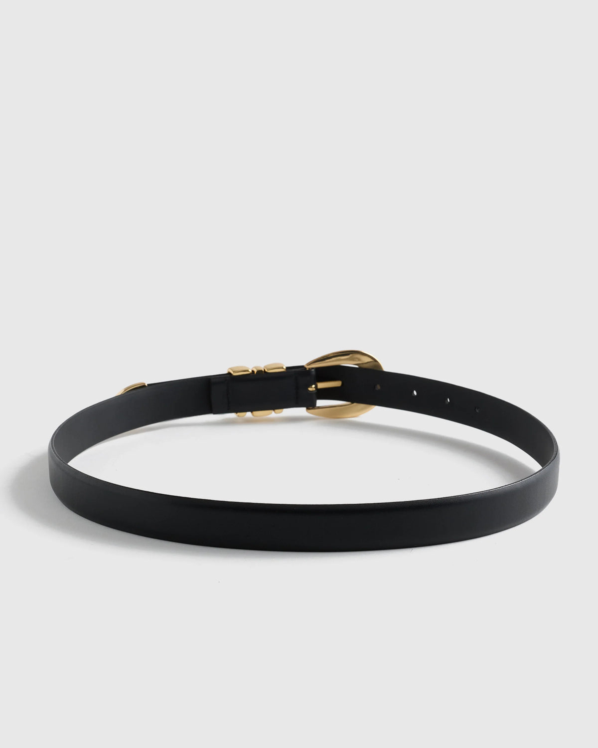 Elissa Triple Keeper European Leather Belt - XS / Black/Gold