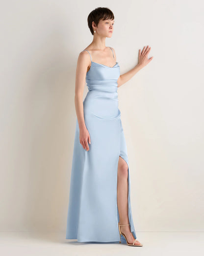 Juliette Stretch Satin Dress - 0 / Garden Sage Green