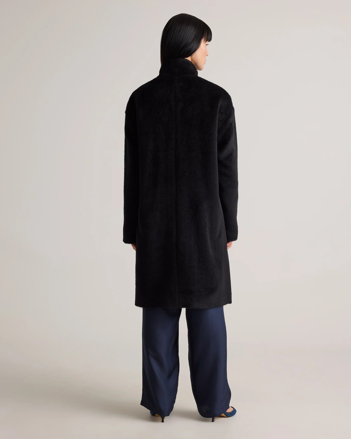 Alpaca-Wool Stand Collar Coat - XS / Rustic Brown