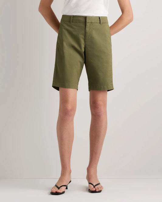 Organic Stretch Cotton Chino Bermuda Shorts - 0 / Bayberry Olive