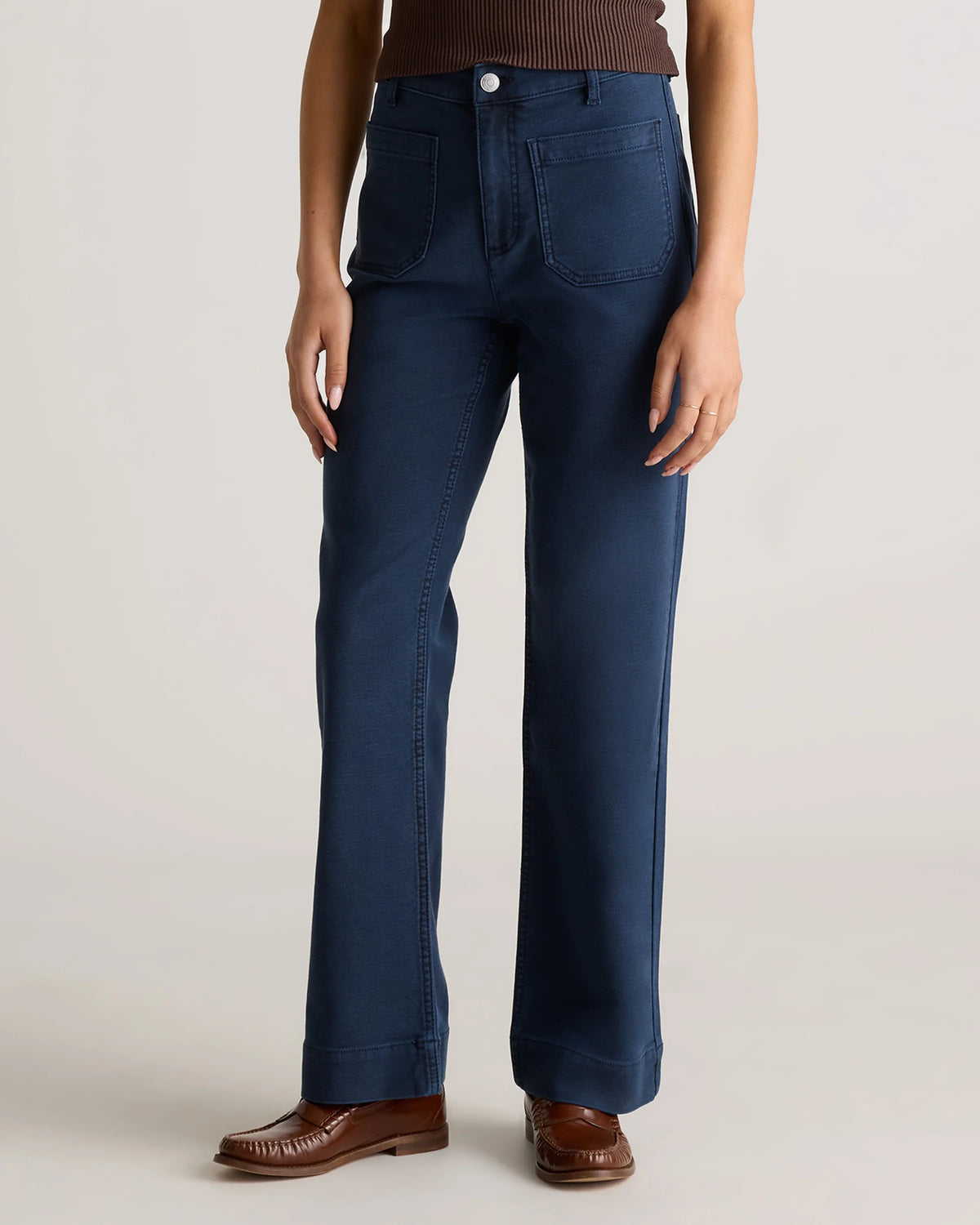 French Terry Wide Leg Pants - 0 / Bayberry Olive