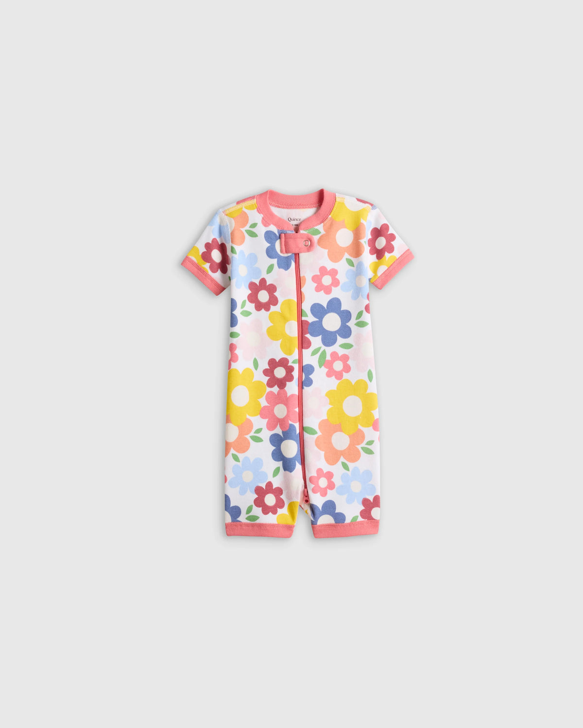 100% Organic Cotton Shortie Onesie Pajama - 0-3M / Animal Faces