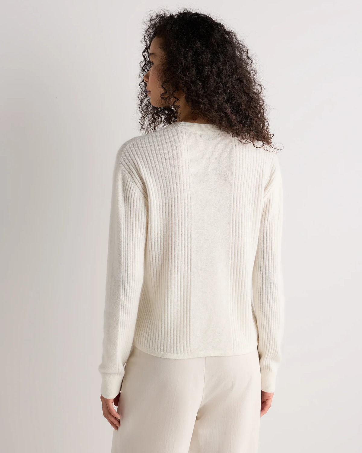 Lightweight Baby Alpaca Ribbed Crewneck - XS / Smoked Charcoal