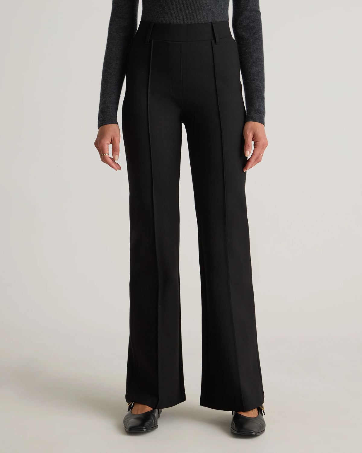 Ultra-Stretch Ponte Flare Leg Pants - XS / Espresso