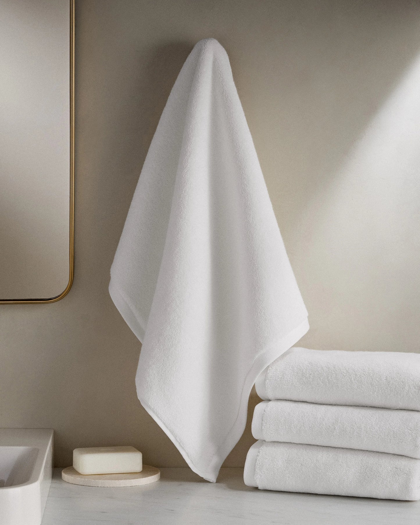Plush Organic Turkish Cotton Hand Towel (Set of 2) - One Size / White