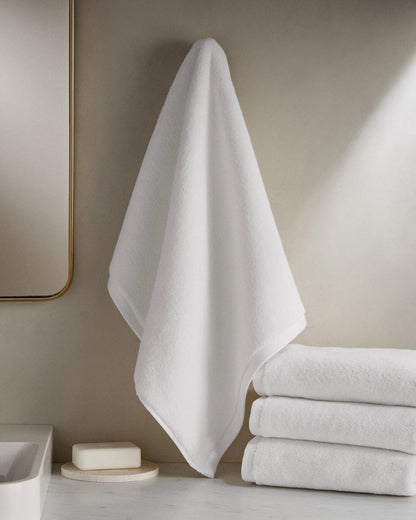 Plush Organic Turkish Cotton Hand Towel (Set of 2) - One Size / White