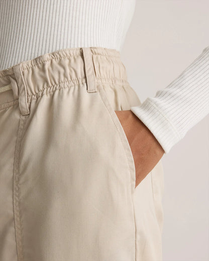 Vintage Wash Tencel Drawstring Cargo Pants - XS / Olive