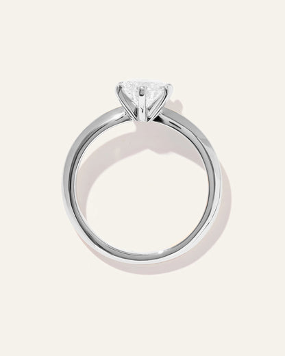 Lab Grown Diamond Round Six Prong Knife Edge Engagement Ring - 1ct - 4 / Yellow Gold