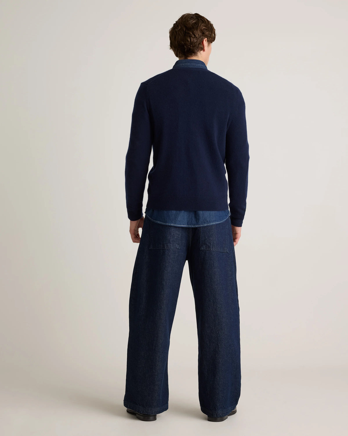 Mongolian Cashmere Cardigan Sweater - S / True Navy