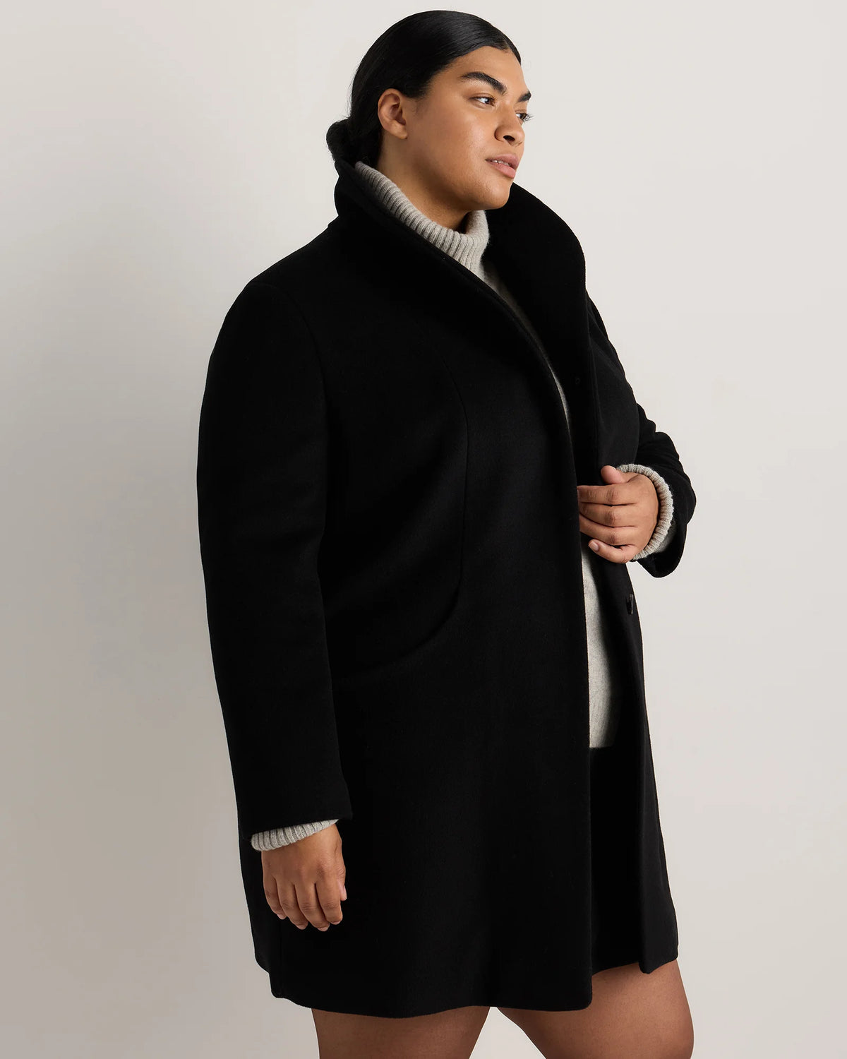 Wool Cashmere Cocoon Coat - 1X / Caramel
