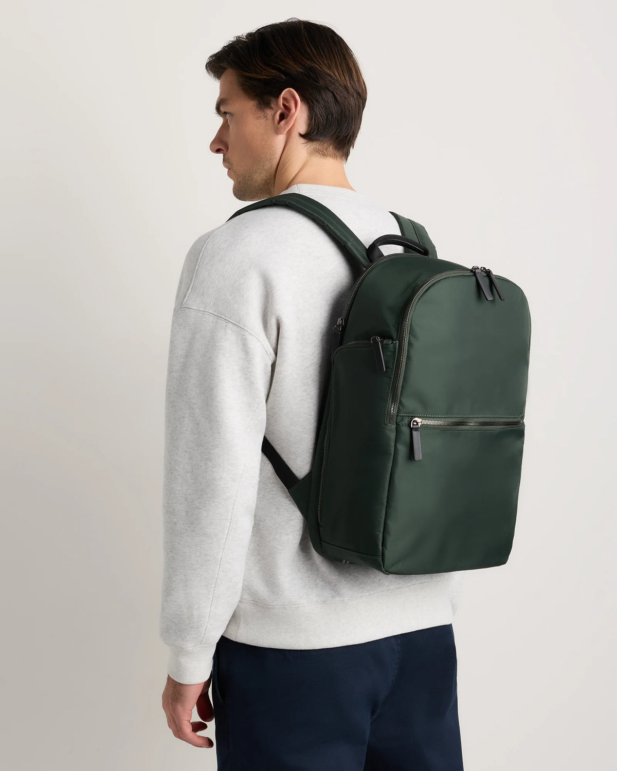 Voyage Nylon Slim Travel Backpack - One Size / Dark Green