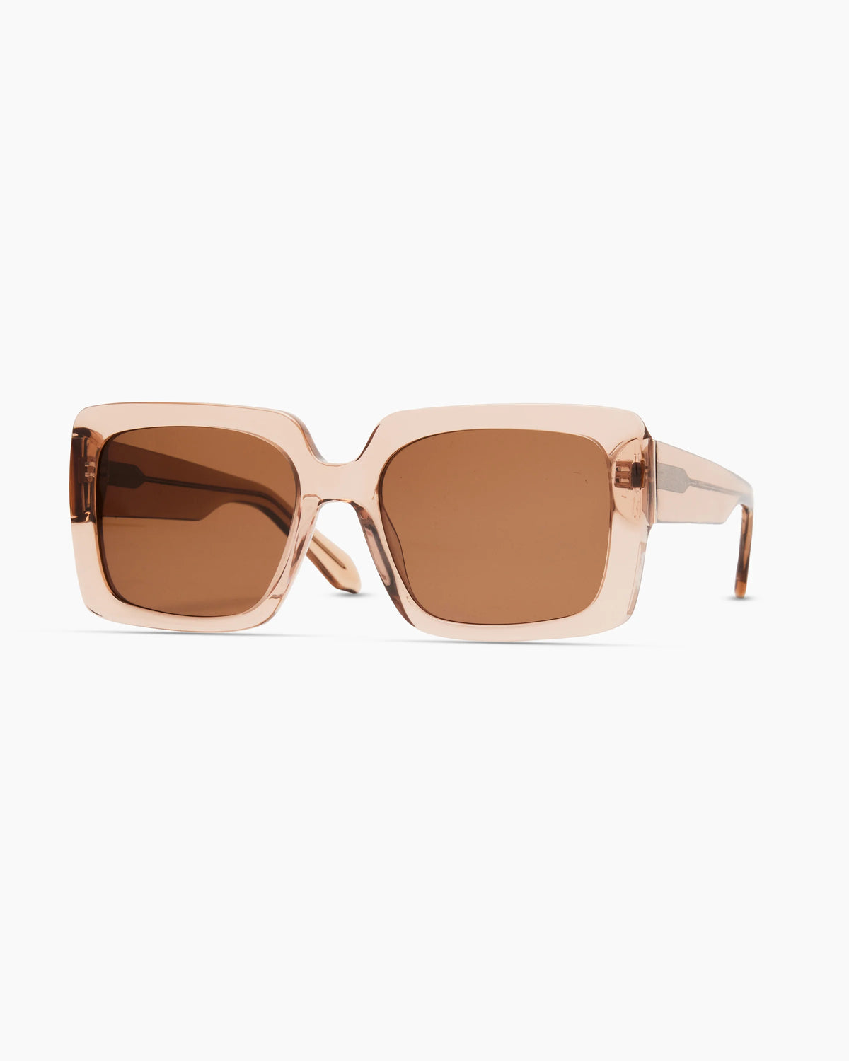 Cartagena Polarized Acetate Sunglasses - One Size / Clear Taupe with Brown lens