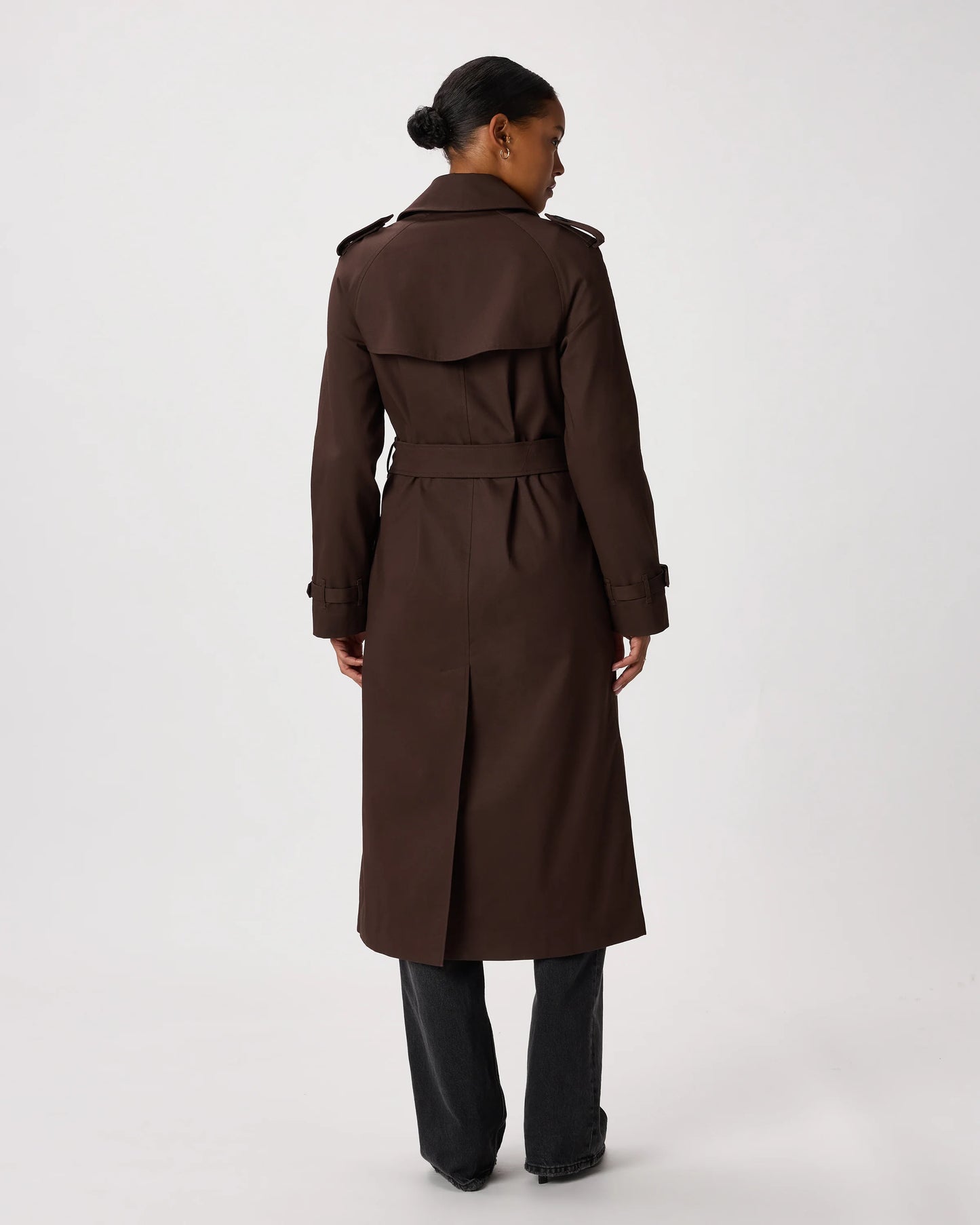 Comfort Stretch Long Trench Coat - XS / Dark Khaki