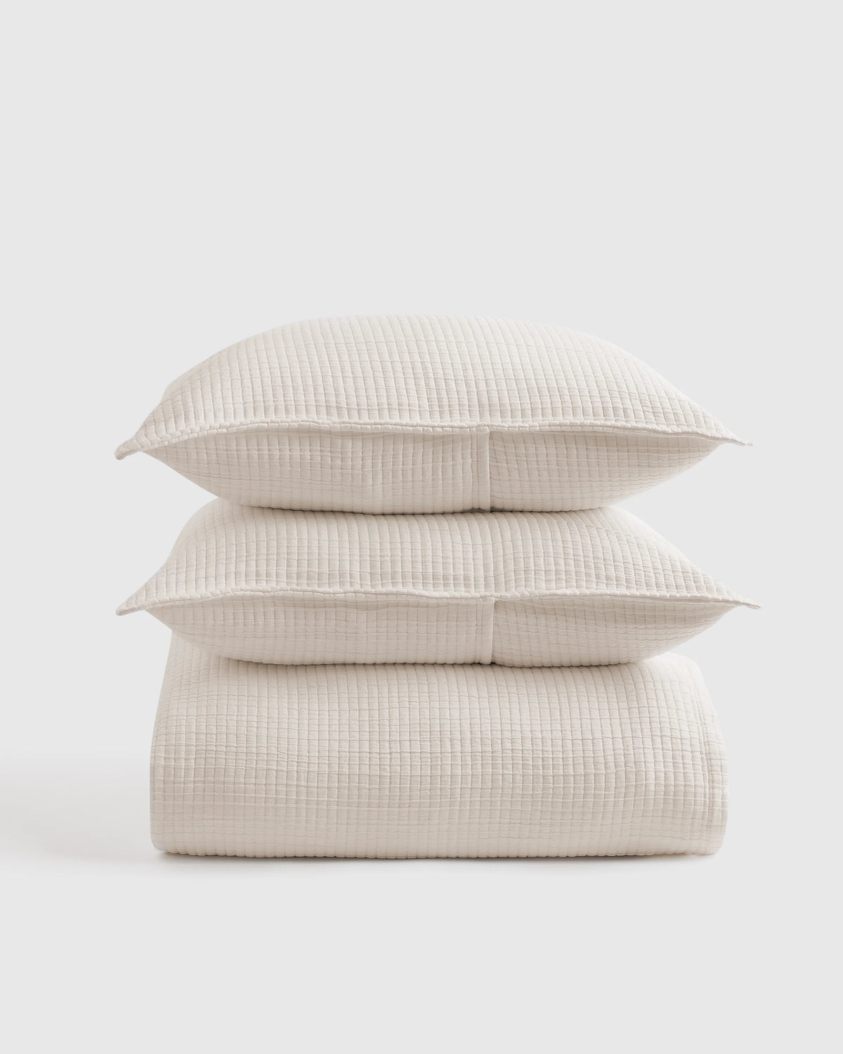 Organic Ribbed Cotton Coverlet Set - Twin / Toffee