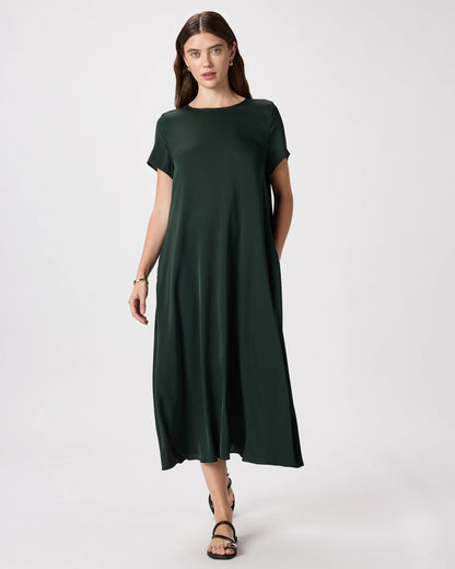 Washable Stretch Silk Voluminous Maxi Dress - XS / Moonstone Blue